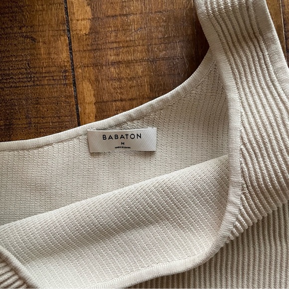 Babaton cropped one shoulder knit ribbed tank - Picture 2 of 6